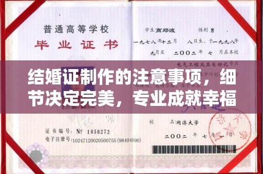 宜兰结婚证制作的注意事项，细节决定完美，专业成就幸福